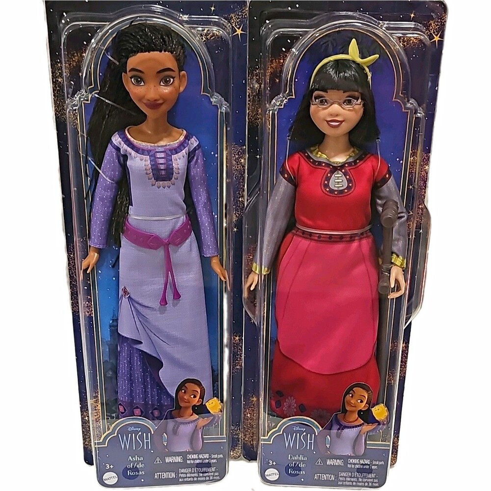 Mattel Disney Wish Asha & Dahlia Fashion Doll - Lot Of 2 New In Box